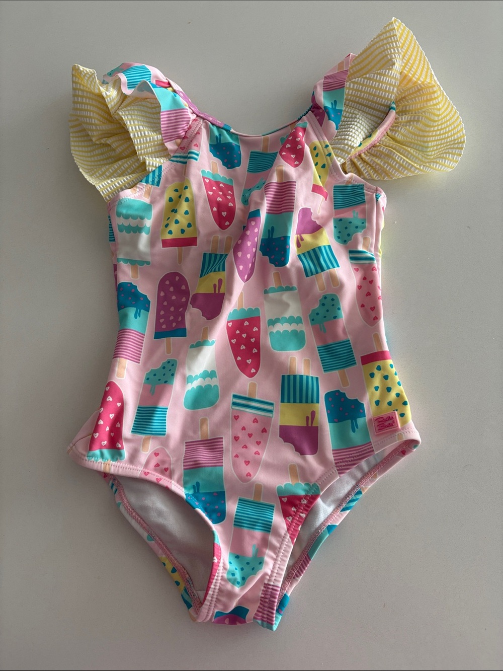 Rufflebutts Girls' Pink & Aqua Popsicle One-Piece Swimsuit 6